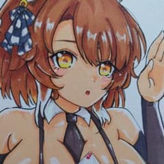 i*a様 【一点物】ウマ娘 ダンツフレーム ディーラーバニー 手書き 中色紙 フのサムネイル