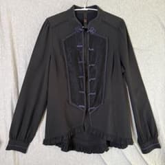 OZZ ONESTE チャイナボタン レースブラウス ゴシックロリータ 黒 紫のサムネイル