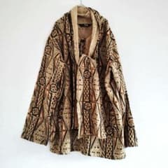 MALAIKA インド綿 総柄 ガウン コート エスニック アジアン 幾何学柄