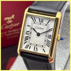 外装新品仕上 カルティエ プレマストタンクLM 手巻き 腕時計 稼働 A205