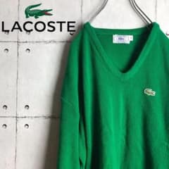 70〜80s IZOD ラコステ 糸巻きタグ ニットセーター LACOSTE 緑のサムネイル