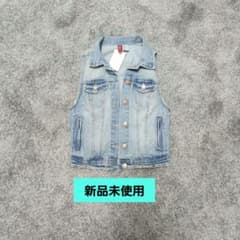 新品未使用 H&M ライトブルー デニムベスト XSサイズのサムネイル