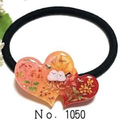メル30077様お取置きです。Ｎｏ．896 レジン ハート シマエナガ ヘアゴム No．1050 レジン ダブルハート 秋模様 シマエナガ ヘアゴム