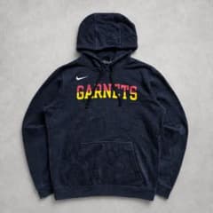 古着 NIKE プルオーバーパーカー GARNETSロゴ S 黒 ジャンク品のサムネイル