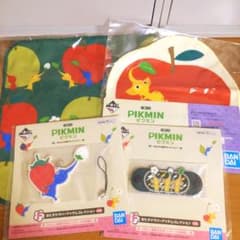 피크민 이치 반 쿠지 오타카라 과일 컬렉션 핸드 타올 × 2 + 고무 소품 × 2
