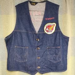 【超希少】80s USA製ラングラー GWRRA公式カスタム デニムベスト 刺繍のサムネイル