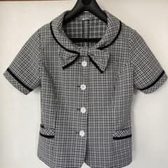 事務服【アイシング・チェック】オーバーブラウス（半袖）のサムネイル