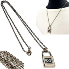 DOLCE & GABBANA ネックレス ペンダント 南京錠 シルバー系 中古