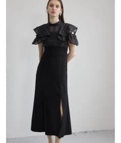 MERCURYDUO シアーチェックラッフルドッキングワンピースのサムネイル