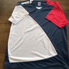 arena 半袖Tシャツ ネイビー×ホワイト×レッドのサムネイル