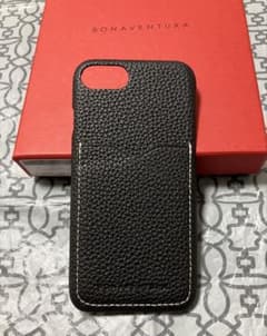 ボナベンチュラ☆iPhoneケース SE シュリンクレザー ブラック - メルカリ