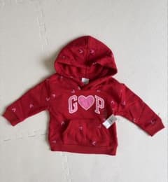 新品タグ付き baby GAP ハート柄 パーカー 80cm 12-18ヶ月のサムネイル