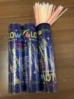光るブレスレット　ケミカルライト 未開封　100本×２　開封済み　50本のサムネイル