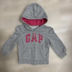 babyGap パーカー 100cm グレー ピンク 裏起毛 女の子のサムネイル