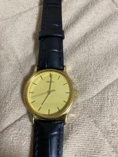 SEIKO ゴールド文字盤 ブラックレザー腕時計のサムネイル