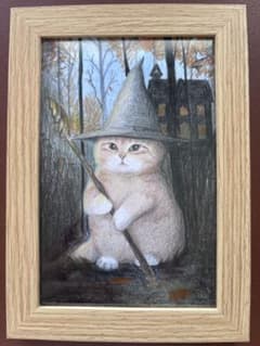 魔法使いのねこ様 原画 ポストカードサイズ - メルカリ