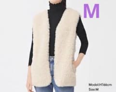 GU フェイクファーベスト　ボアベスト　ジレ　ナチュラルのサムネイル