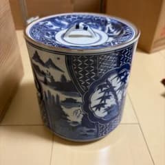 平安秀峰作 染付山水画 水差し 蓋付 平安秀峰作 染付山水画 水差し 蓋付 - メルカリ