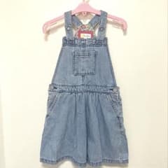 Mini Boden デニム ジャンバースカート 花柄　ブルー　128cm