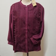 BELLUNA ケミカルレース 上品シャツチュニック ラズベリー 3Lのサムネイル