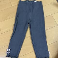 mamaraku ベビーパンツ 80cm ダークグレー リボンのサムネイル