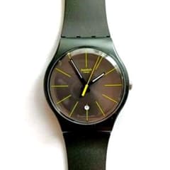Swatch 電池付き ブラック×レモンイエロー - メルカリ