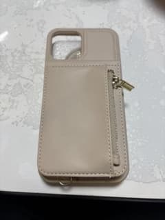 iPhone12pro用ケース カードポケット付き ベージュのサムネイル