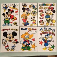ディズニーヴィンテージステッカーミッキーミニードナルド6枚セット昭和レトロのサムネイル