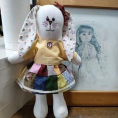 パッチワークうさぎのぬいぐるみのサムネイル