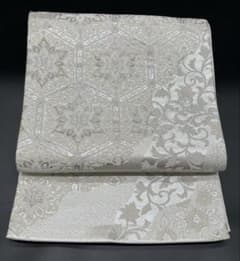 高級 正絹 袋帯 礼装 フォーマル 洒落帯　銀糸　亀甲柄　華文　375 高級 正絹 袋帯 礼装 フォーマル 洒落帯 銀糸 亀甲柄 華文 375 - メルカリ