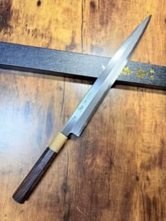 J*J様 森本光一作 刺身 柳刃 包丁 青鋼 尺一 紫檀白水牛八角柄 - メルカリ