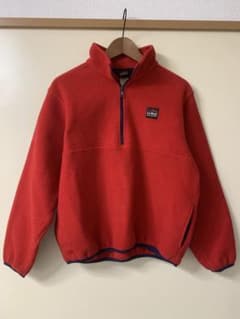 【USA製 90s】L.L.Bean ハーフジップ フリース 赤 Mのサムネイル