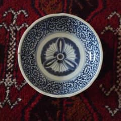 希少 古伊万里 染付 蛸唐草文皿 なます皿 くらわんか 筒江窯