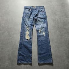 BONDS AND PEACE ダメージ加工 パッチワーク デニムパンツ - メルカリ