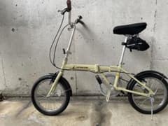 手渡しで！CAPTAIN STAG 折りたたみ自転車 ベージュ 16インチ - メルカリ