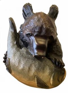 木彫りのクマ 札幌ハンドメイド 壁掛け可能 - メルカリ