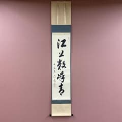 美品 掛け軸 戸上明道作「江上数峰青」玉瀧寺 共箱 禅語 茶掛け - メルカリ