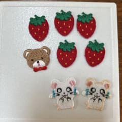 いちごとクマ・ネズミの刺繍ワッペンセットのサムネイル