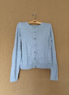 UNIQLO クルーネックカーディガン グレー Lのサムネイル