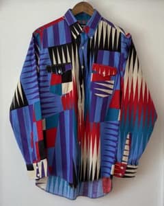 80s Wrangler 幾何学 バックギャモン ウエスタンシャツ USAのサムネイル