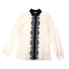 86 ETRO エトロ 長袖 シルクブラウス 42 L レース モノトーン - メルカリ