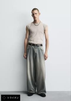 【ZARA】 バギーフィットデニムパンツのサムネイル