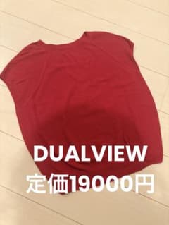DUAL VIEW 赤 半袖 サマーニット 美品 レッド トップスのサムネイル