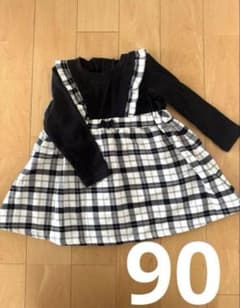 ベビー ワンピース 90cm チェック柄