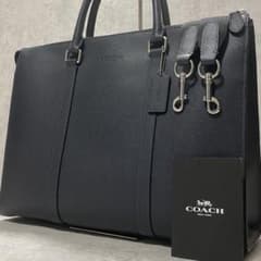 未使用級✨現行 コーチ ビジネスバッグ 2way 自立 A4可 ネイビー
