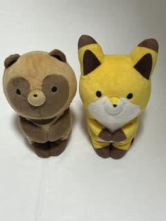 너구리와 여우 봉제 인형 세트 조금 씨