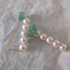 ohrorajewelry 天然石　淡水パール　リバーシブル　イヤークリップ