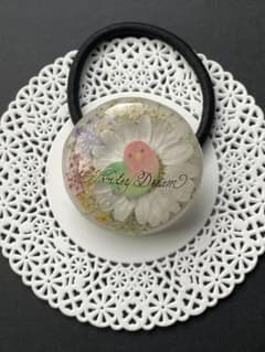 ハンドメイド レジン ヘアゴム インコ No.58 - メルカリ
