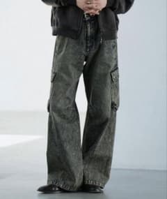 VINTAGE WASHED DENIM CURVED CARGOのサムネイル