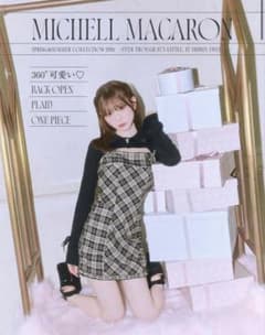 ミシェルマカロン バックオープンチェックワンピース フリーサイズ ミシェルマカロン バックオープンチェックワンピース フリーサイズ